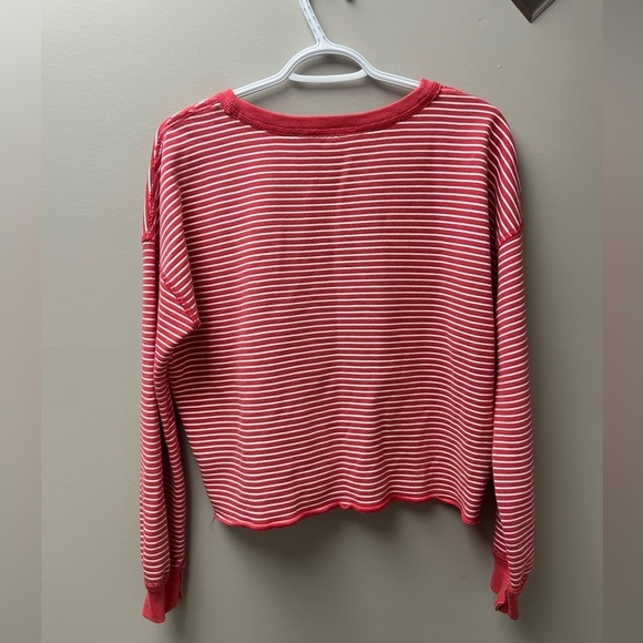 Abercrombie & Fitch Pink & White Striped Sweater - Picture 3 of 5